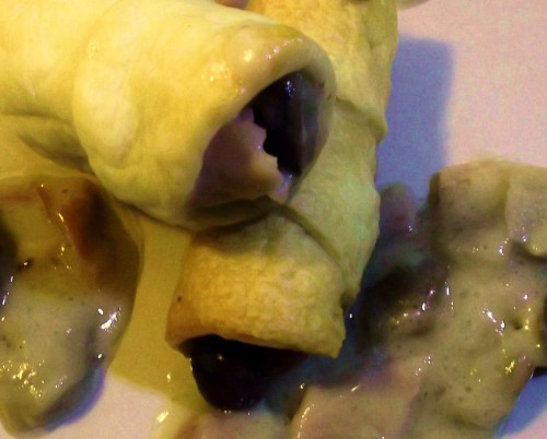 ricette bimby - cannoli di pasta brise' con funghi, prosciutto e besciamella